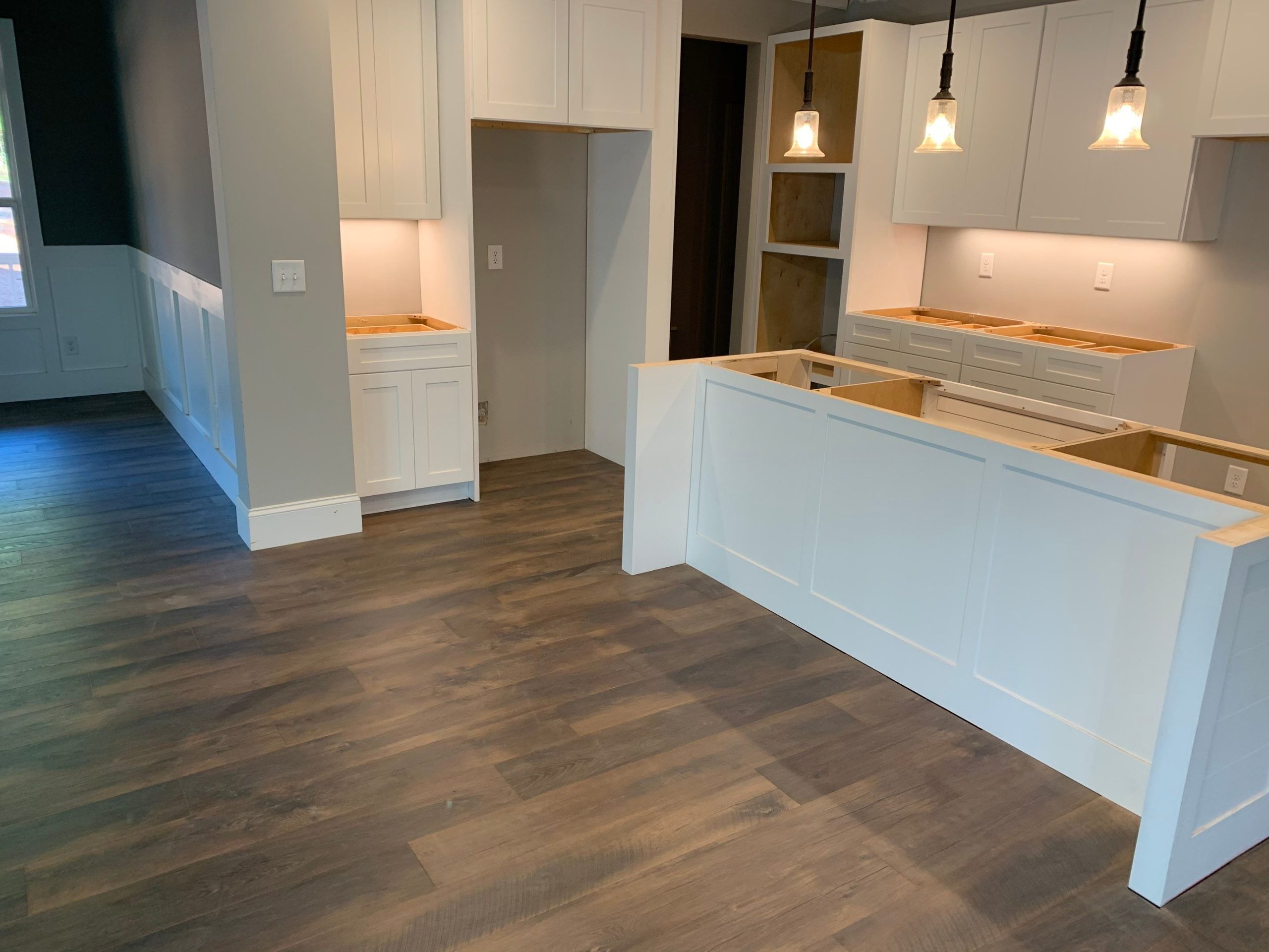 Wood-look flooring installed in a Canton-area kitchen