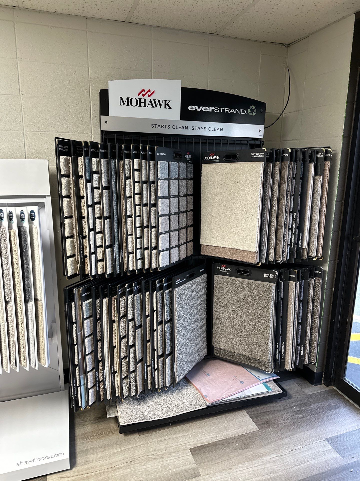 Mohawk EverStrand carpet sample racks