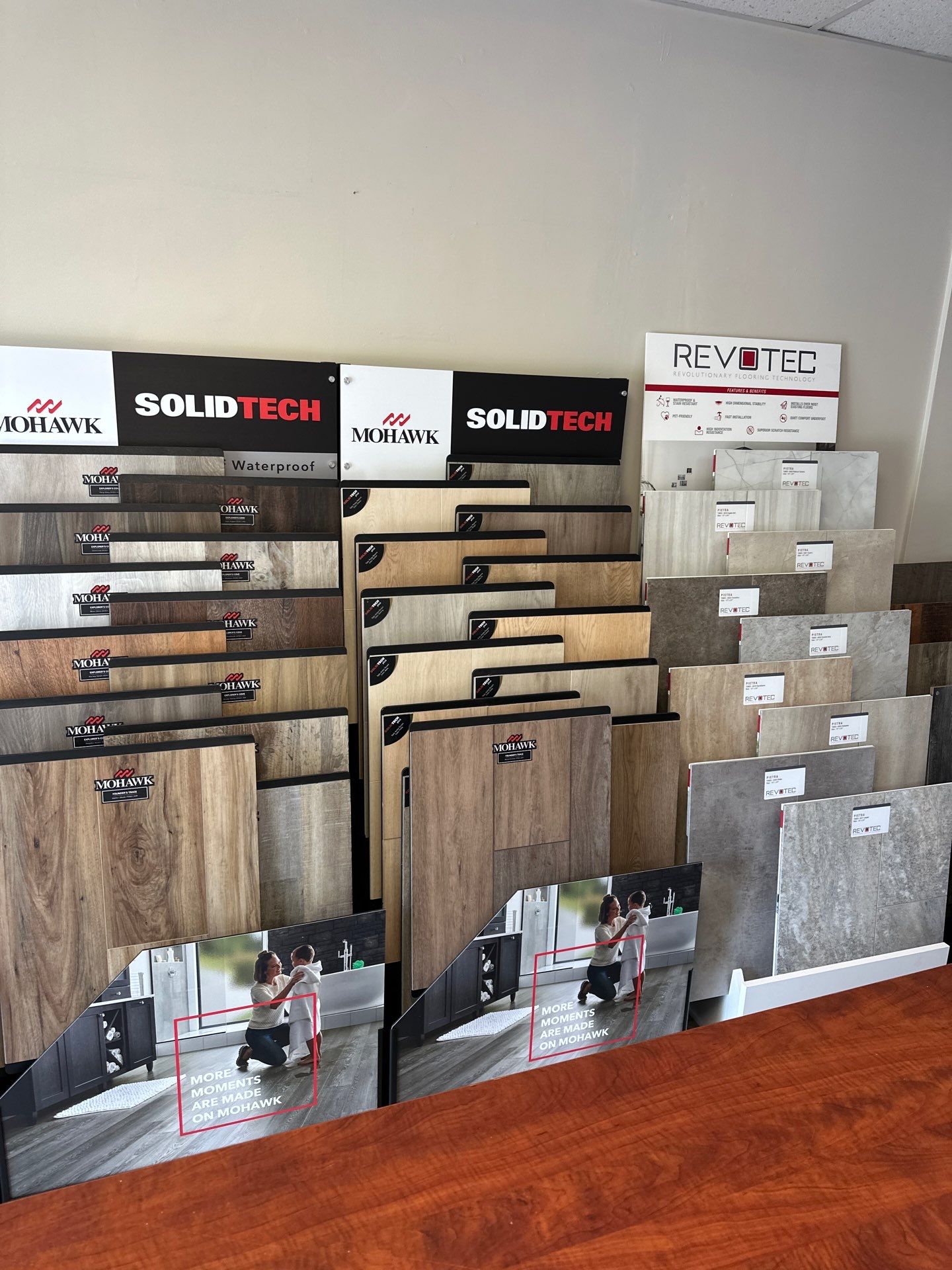 Mohawk SolidTech luxury vinyl plank displays